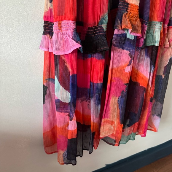 Anthropologie long sleeve floral dress Marais Printed Tiered Maxi - Picture 7 of 9